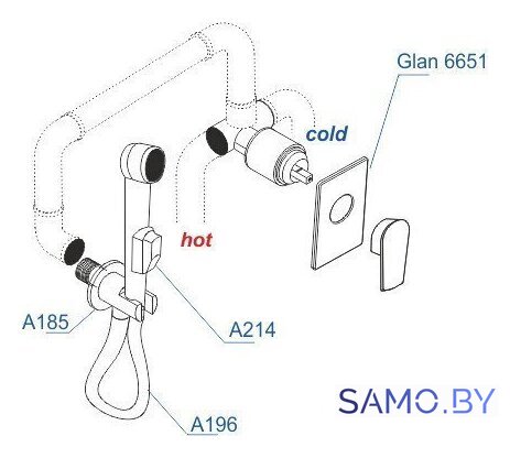 Комплект смесителей Wasserkraft A66096 - Изображение №3 — Интернет-магазин samo.by