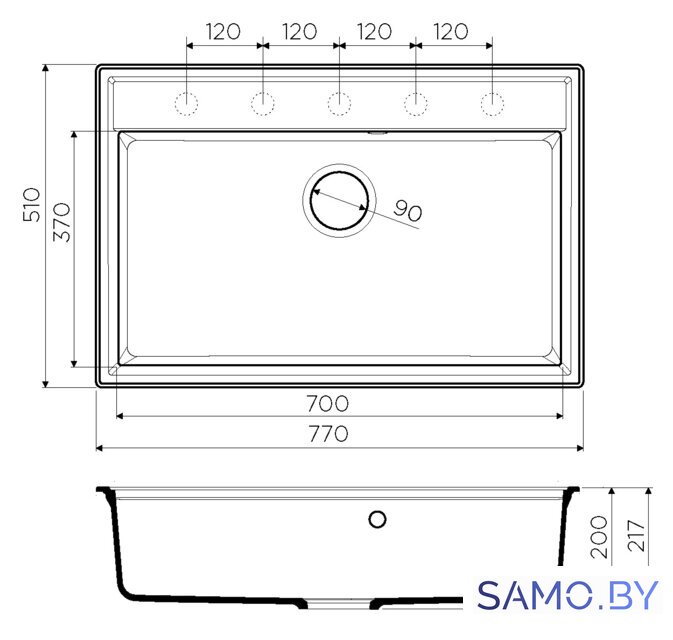Кухонная мойка Omoikiri Daisen 77 BE - Изображение №4 — Интернет-магазин samo.by