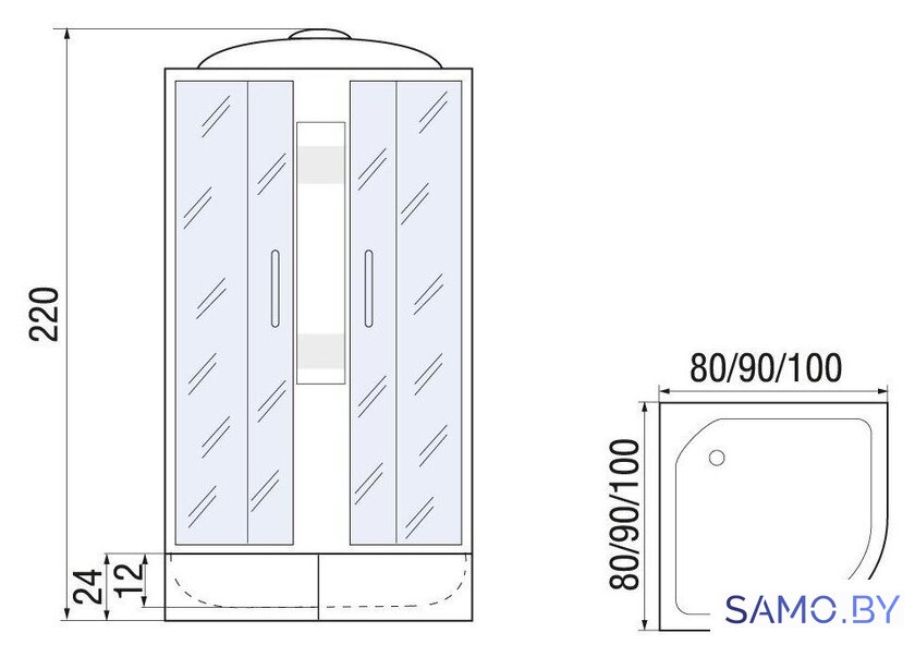 Душевая кабина River Nara Light XL 100/24 MT - Изображение №5 — Интернет-магазин samo.by