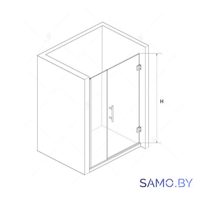 Душевая дверь RGW HO-012B 350601209-24 90 (черный/матовое-сатинат стекло) - Изображение №3 — Интернет-магазин samo.by