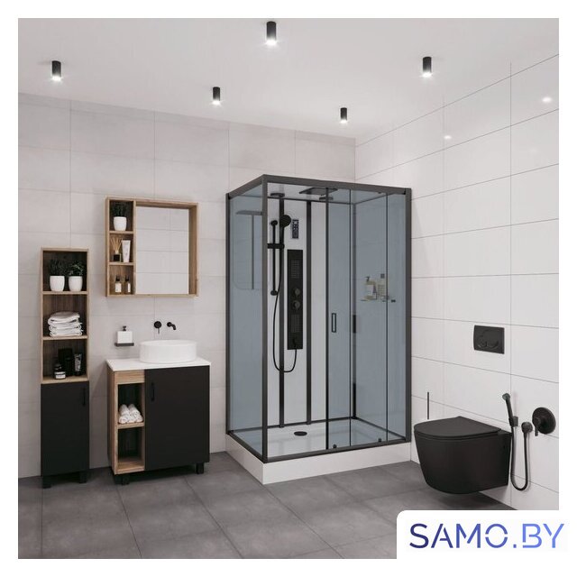 Душевая кабина Niagara NG-6912-01GQR BLACK 120x80x210 (тонированное стекло) - Изображение №2 — Интернет-магазин samo.by