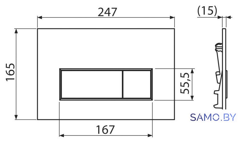 Панель смыва Alcaplast Thin M57-RG-M (red gold-мат) - Изображение №2 — Интернет-магазин samo.by