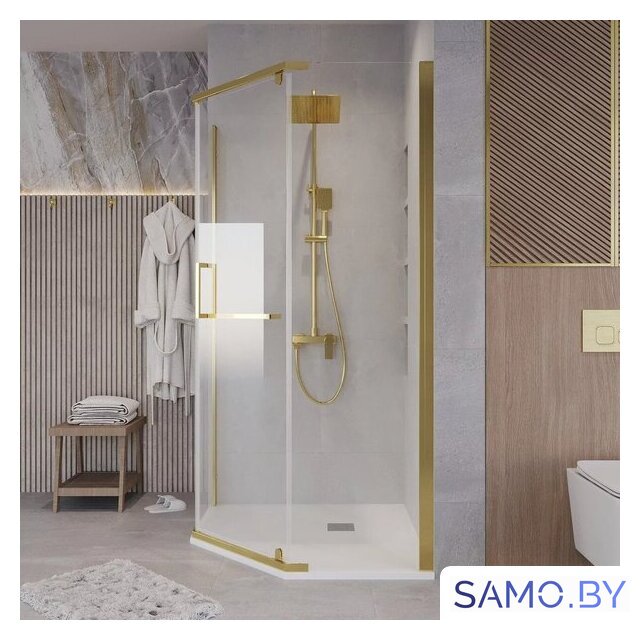 Душевой уголок Grossman Pragma 90x90x195 302.K33.03.9090.32.00 (золото сатин/прозрачное стекло) - Изображение №9 — Интернет-магазин samo.by