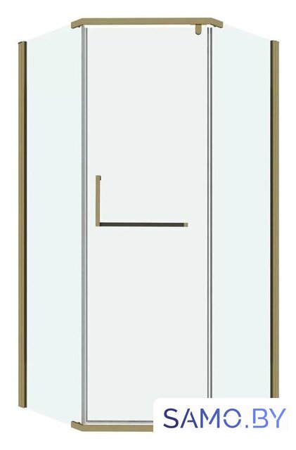 Душевой уголок Grossman Pragma 90x90x195 302.K33.03.9090.32.00 (золото сатин/прозрачное стекло) - Изображение №1 — Интернет-магазин samo.by