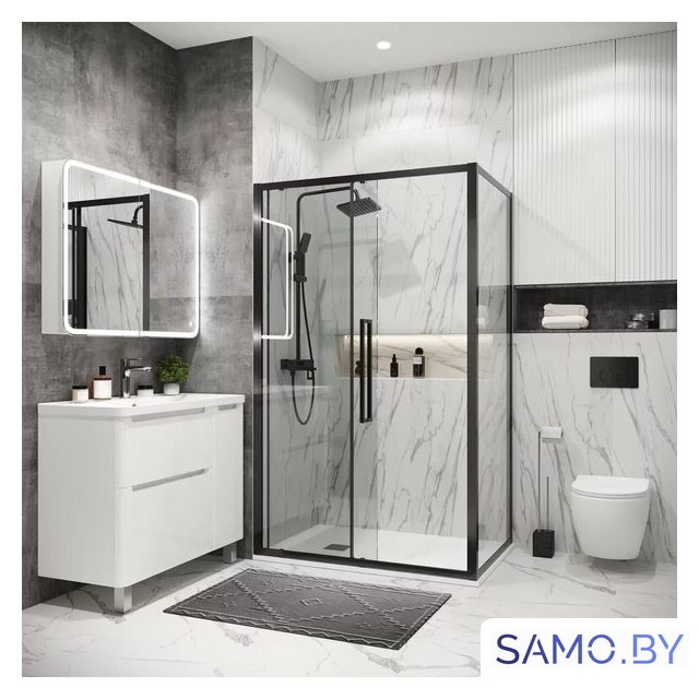 Душевой уголок Grossman Cosmo 100x80x195 120.K33.02.1080.42.00 (графит сатин/прозрачное стекло) - Изображение №7 — Интернет-магазин samo.by