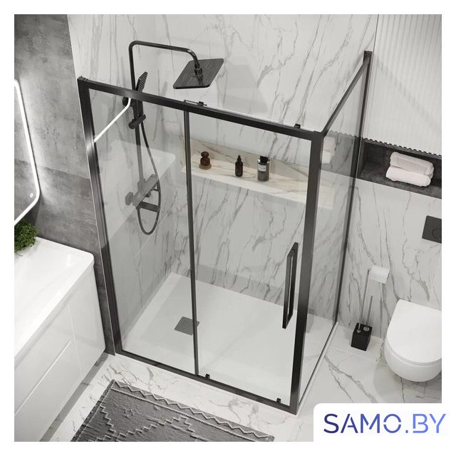 Душевой уголок Grossman Cosmo 100x80x195 120.K33.02.1080.42.00 (графит сатин/прозрачное стекло) - Изображение №9 — Интернет-магазин samo.by
