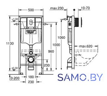 Инсталляция для унитаза Grohe Rapid SL [38929000] - Изображение №2 — Интернет-магазин samo.by