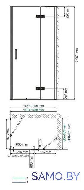 Душевой уголок Wasserkraft Aller 10H07RBlack - Изображение №4 — Интернет-магазин samo.by