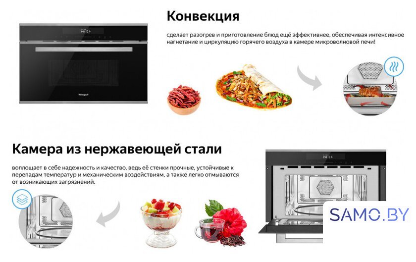 Микроволновая печь Weissgauff BMWO-349 DBSX Touch - Изображение №9 — Интернет-магазин samo.by