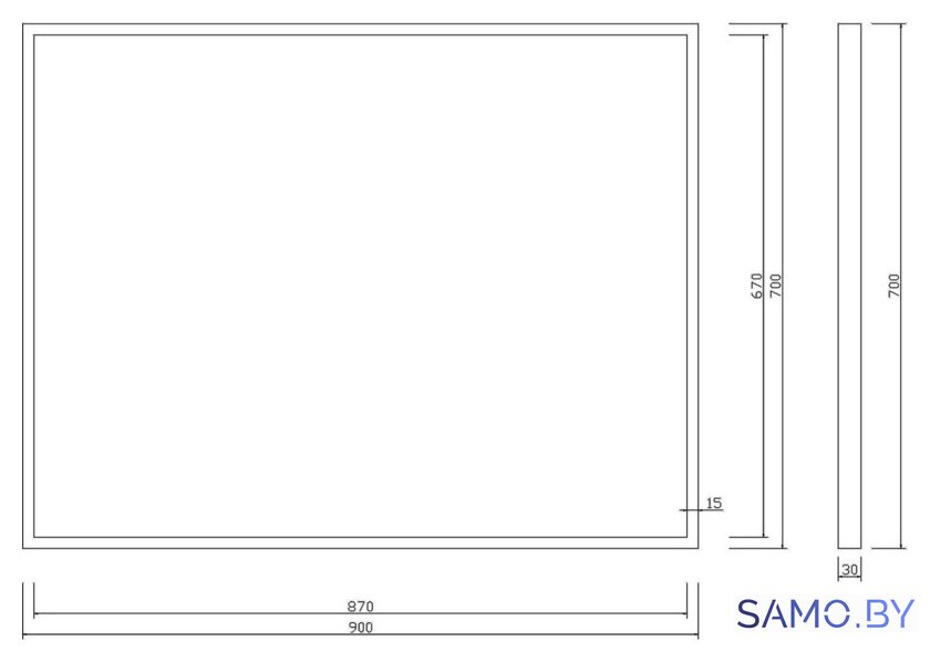  Roxen Зеркало Sigma 510210-90B 90x70 - Изображение №11 — Интернет-магазин samo.by