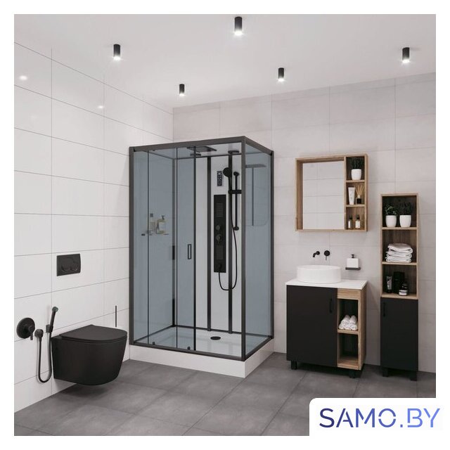 Душевая кабина Niagara NG-6912-01GQL BLACK 120x80x210 (тонированное стекло) - Изображение №2 — Интернет-магазин samo.by