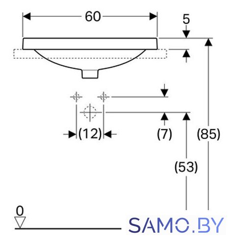 Умывальник Geberit Variform 500.726.01.2 - Изображение №3 — Интернет-магазин samo.by