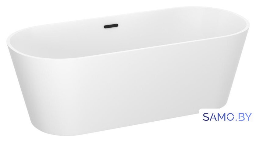 Ванна Wellsee Shell 150x73 28170203R (отдельностоящая ванна белый глянец, экран, ножки, сифон-автомат матовый черный) - Изображение №2 — Интернет-магазин samo.by