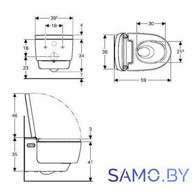 Унитаз подвесной Geberit AquaClean Mera Comfort [146.214.21.1] - Изображение №19 — Интернет-магазин samo.by