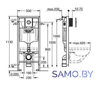 Инсталляция для унитаза Grohe Rapid SL [38813001] - Изображение №2 — Интернет-магазин samo.by