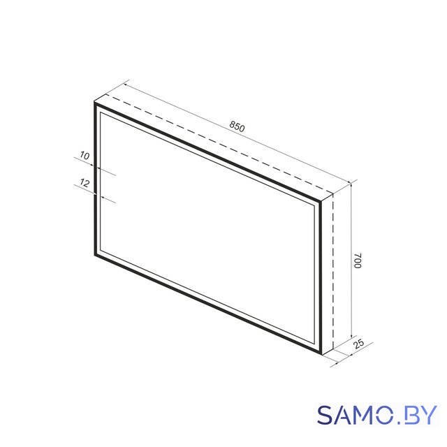  Wellsee Зеркало с фронтальной LED-подсветкой 7 Rays' Spectrum 172201310, 85 х 70 см (с сенсором и регулировкой яркости освещения) - Изображение №9 — Интернет-магазин samo.by