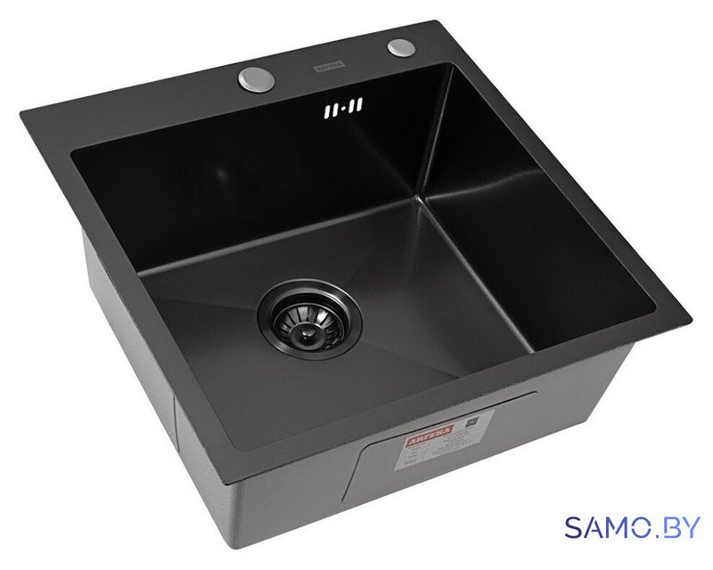 Кухонная мойка ARFEKA ECO AR мойка 500*500, коландер F, дозатор BLACK DECOR VOLCANIC - Изображение №5 — Интернет-магазин samo.by