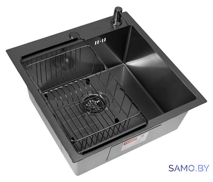 Кухонная мойка ARFEKA ECO AR мойка 500*500, коландер F, дозатор BLACK DECOR VOLCANIC - Изображение №3 — Интернет-магазин samo.by