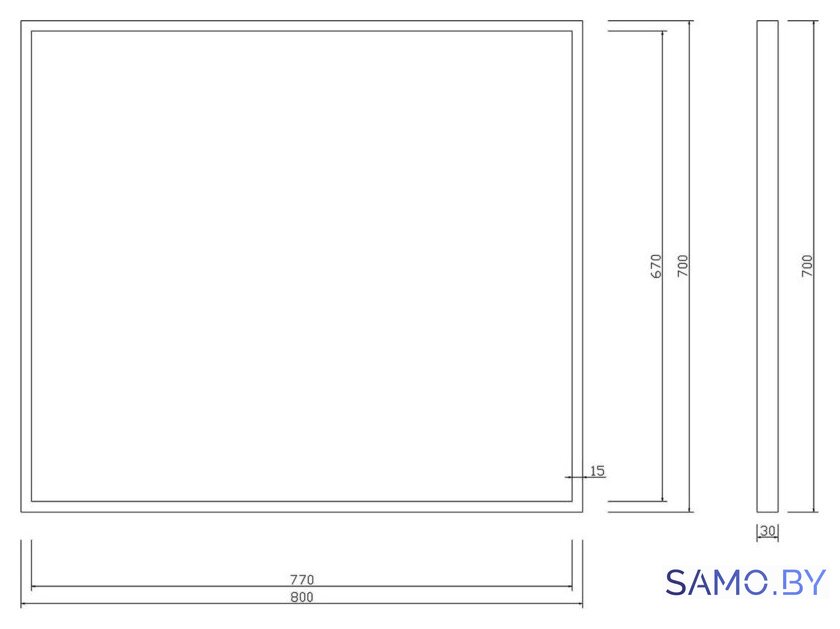  Roxen Зеркало Sigma 510210-80B 80x70 - Изображение №11 — Интернет-магазин samo.by