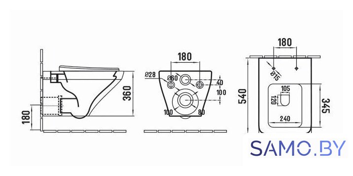 Унитаз подвесной SantiLine SL-5003 - Изображение №2 — Интернет-магазин samo.by