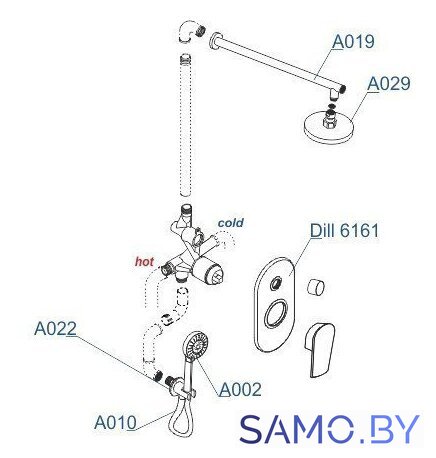Душевая система  Wasserkraft A16629 - Изображение №3 — Интернет-магазин samo.by