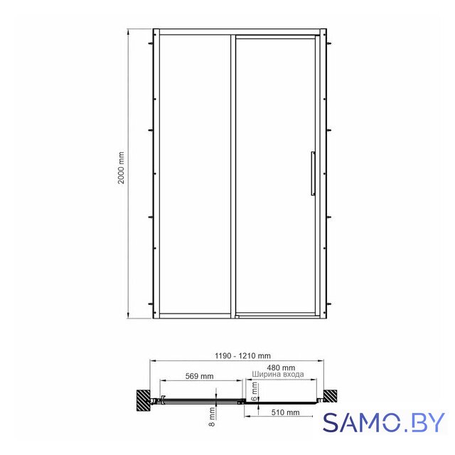 Душевая дверь Wasserkraft Lopau 32S05L - Изображение №3 — Интернет-магазин samo.by