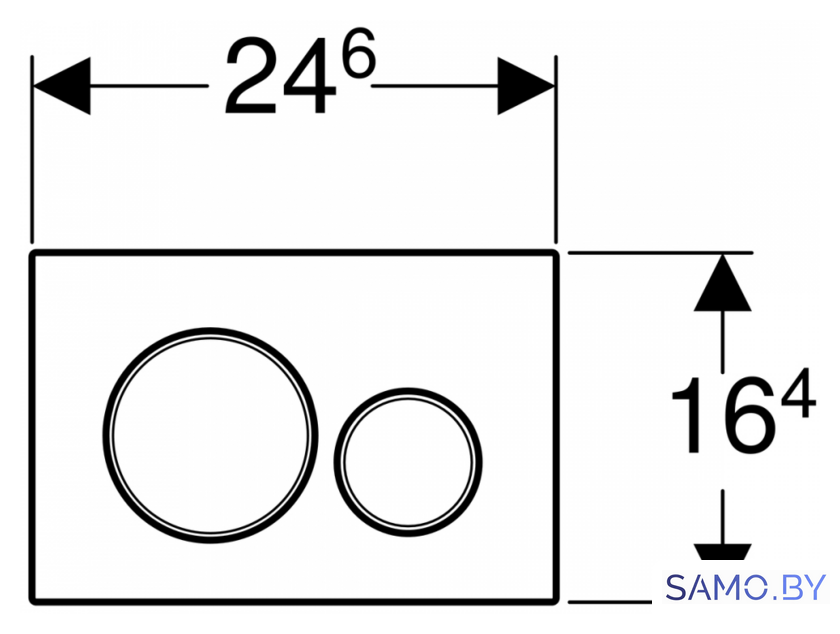 Панель смыва Geberit Sigma 20 New 115.882.JT.1 (белый\хром глянцевый) - Изображение №3 — Интернет-магазин samo.by
