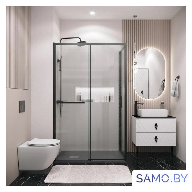 Душевой уголок Grossman Style 110x80x195 120.K33.05.1180.21.02 (черный матовый/стекло шиншилла) - Изображение №8 — Интернет-магазин samo.by