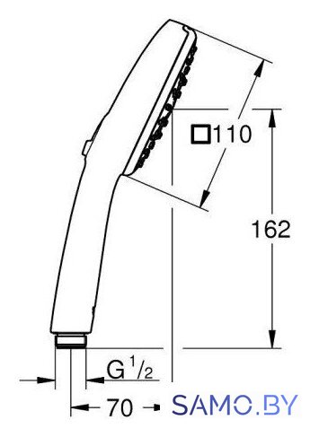 Душевая лейка Grohe Tempesta Cube 27572003 - Изображение №6 — Интернет-магазин samo.by