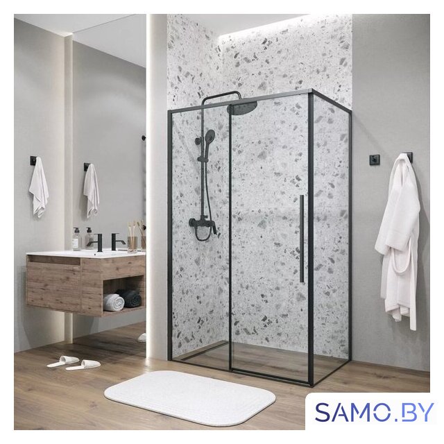 Душевая стенка Grossman Galaxy 80x195 200.K33.01.80.21.00 (черный матовый/стекло прозрачное) - Изображение №6 — Интернет-магазин samo.by
