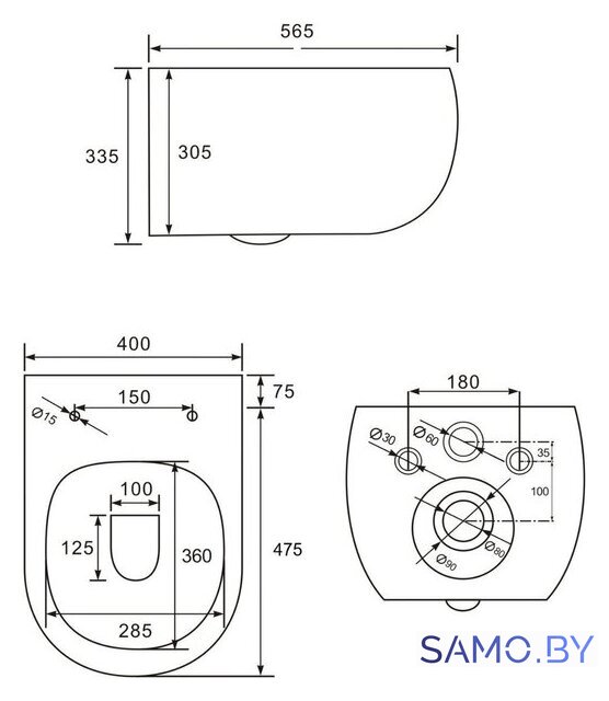 Унитаз подвесной Roxen Titan 530230-02 Rimless Soft Close NC - Изображение №11 — Интернет-магазин samo.by