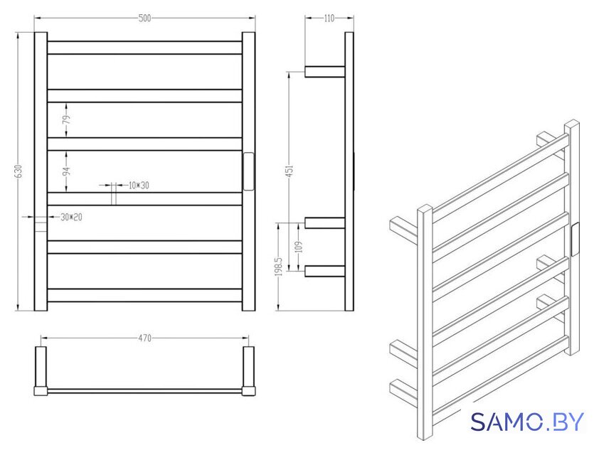 Полотенцесушитель Roxen Plaza 11040-5063GM - Изображение №9 — Интернет-магазин samo.by