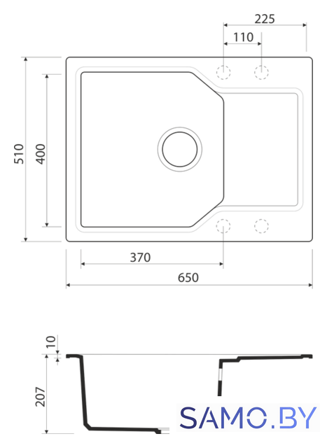 Кухонная мойка Omoikiri Yonaka 65-GR 4993346 - Изображение №2 — Интернет-магазин samo.by