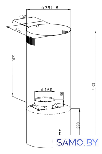 Кухонная вытяжка HOMSair Art 1050WL 35 (черный) - Изображение №2 — Интернет-магазин samo.by