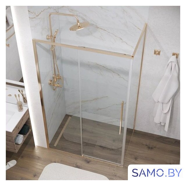 Душевой уголок Grossman Galaxy 120x90x195 120.K33.01.1290.32.00 (золото сатин/прозрачное стекло) - Изображение №18 — Интернет-магазин samo.by
