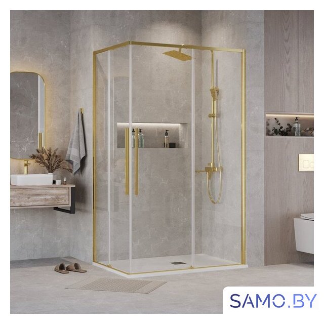 Душевой уголок Grossman Galaxy 120x70x195 300.K33.01.1270.32.00 (золото сатин/прозрачное стекло) - Изображение №8 — Интернет-магазин samo.by