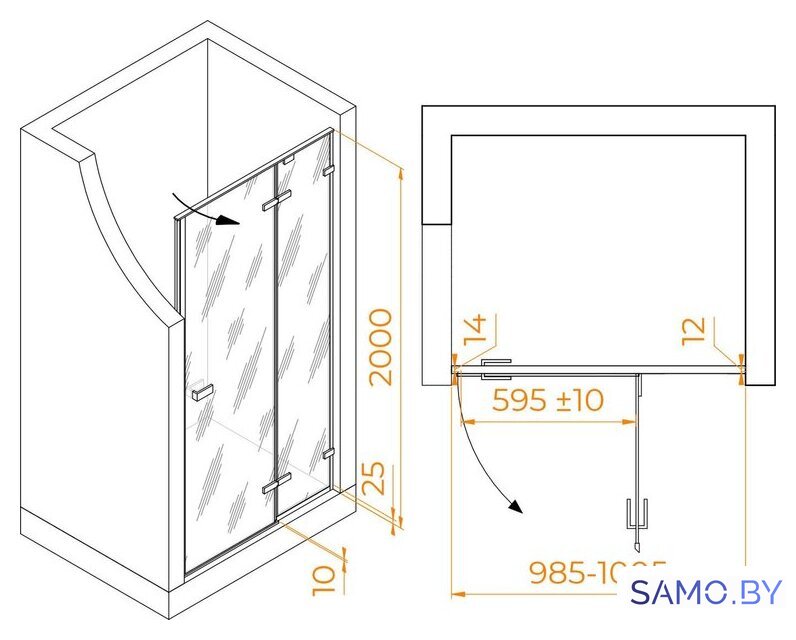 Душевая дверь RGW SV-004B 353200410-14 - Изображение №4 — Интернет-магазин samo.by