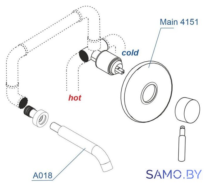 Комплект смесителей Wasserkraft A41513 - Изображение №2 — Интернет-магазин samo.by