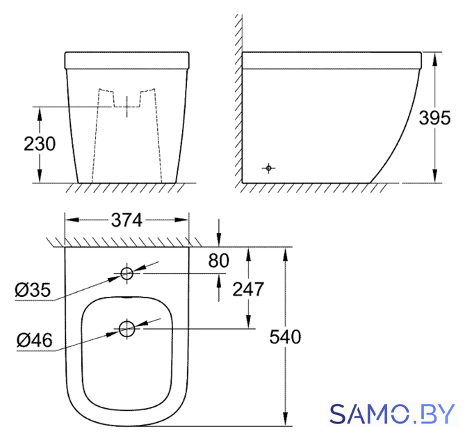 Биде Grohe Euro 39340000 - Изображение №2 — Интернет-магазин samo.by