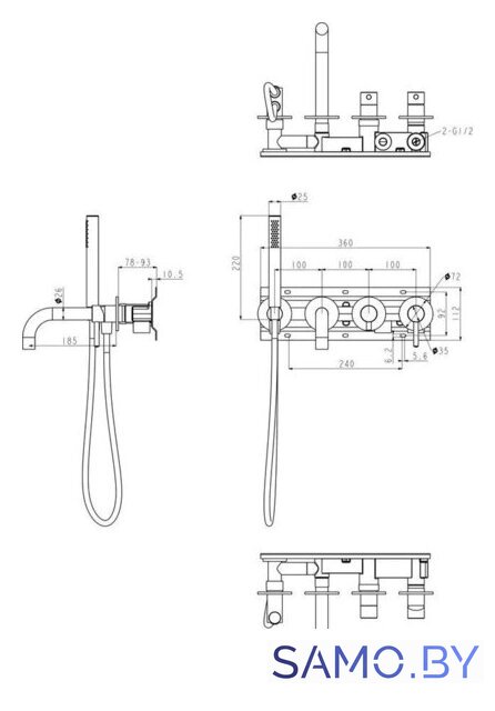 Смеситель Grocenberg GB5070 (золотой брашированный) - Изображение №3 — Интернет-магазин samo.by