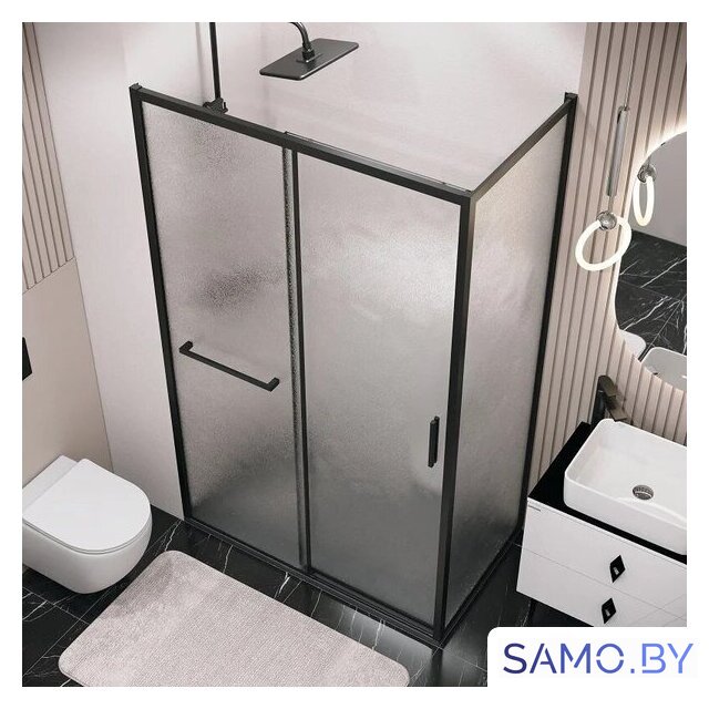 Душевой уголок Grossman Style 120x80x195 120.K33.05.1280.21.02 (черный матовый/стекло шиншилла) - Изображение №10 — Интернет-магазин samo.by
