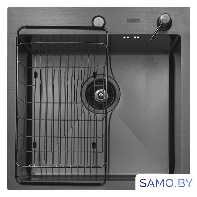Кухонная мойка ARFEKA ECO AR мойка 500*500, коландер F, дозатор BLACK - Изображение №2 — Интернет-магазин samo.by