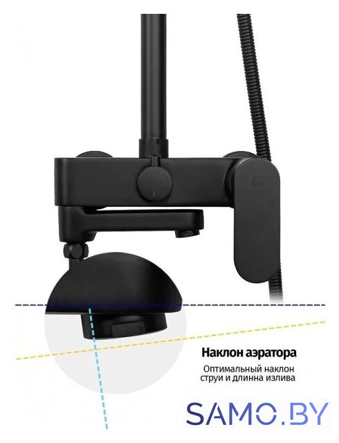 Душевая система  Grocenberg GB7011 (черный матовый) - Изображение №4 — Интернет-магазин samo.by