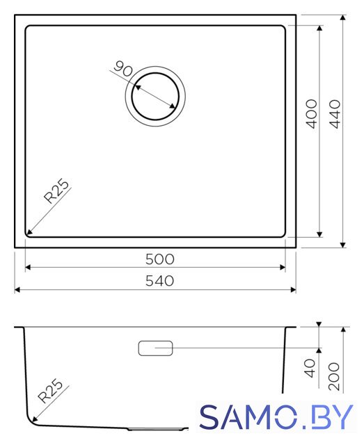 Кухонная мойка Omoikiri Tadzava 54-U/I-IN 4993512 (нержавеющая сталь) - Изображение №4 — Интернет-магазин samo.by