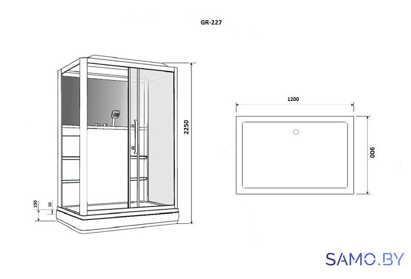 Душевая кабина Grossman GR227L 90x120 - Изображение №10 — Интернет-магазин samo.by