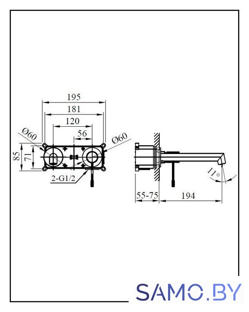 Смеситель Altrobagno Intento 010502 Cr - Изображение №6 — Интернет-магазин samo.by