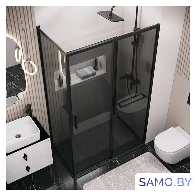 Душевой уголок Grossman Style 120x80x195 120.K33.05.1280.21.10 (черный матовый/тонированное стекло) - Изображение №10 — Интернет-магазин samo.by