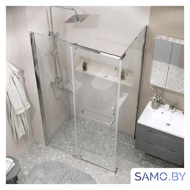 Душевая стенка Grossman Pragma 90x195 200.K33.03.90.10.00 (хром,стекло прозрачное) - Изображение №9 — Интернет-магазин samo.by