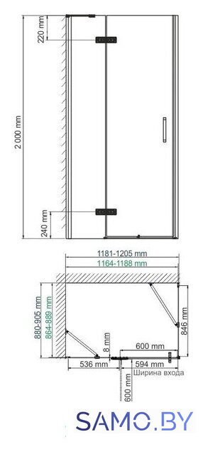 Душевой уголок Wasserkraft Aller 10H07L - Изображение №4 — Интернет-магазин samo.by