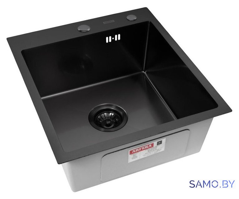 Кухонная мойка ARFEKA ECO AR мойка 450*500, коландер F, дозатор BLACK - Изображение №3 — Интернет-магазин samo.by